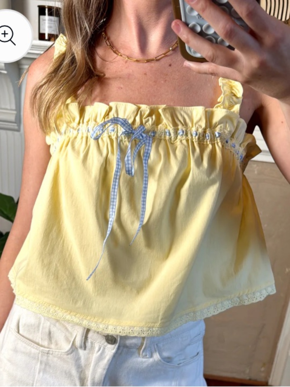 Pretty garbage Yellow Ruffle-Trim top - Picture 3 of 4